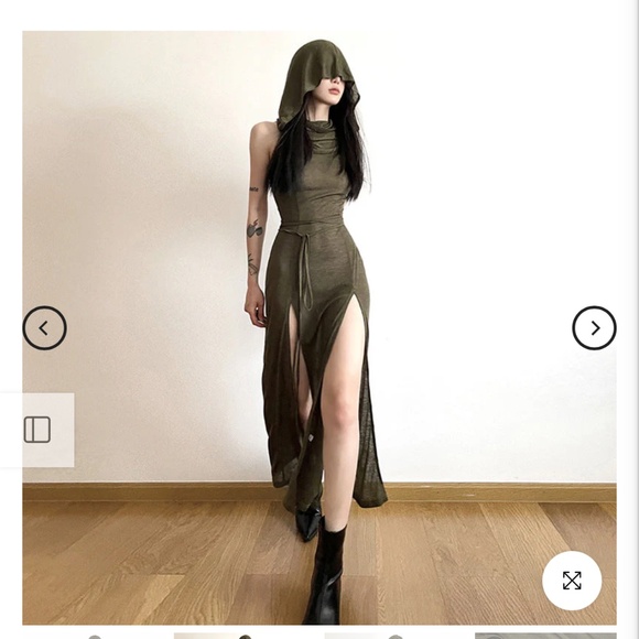 Dolls kill hooded slit thigh maxi dress - Picture 1 of 5